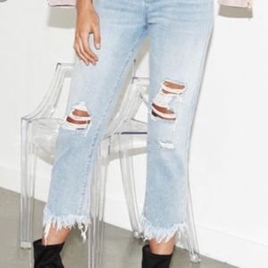 Kendall & Kylie Destroyed Denim Boyfriend Jean